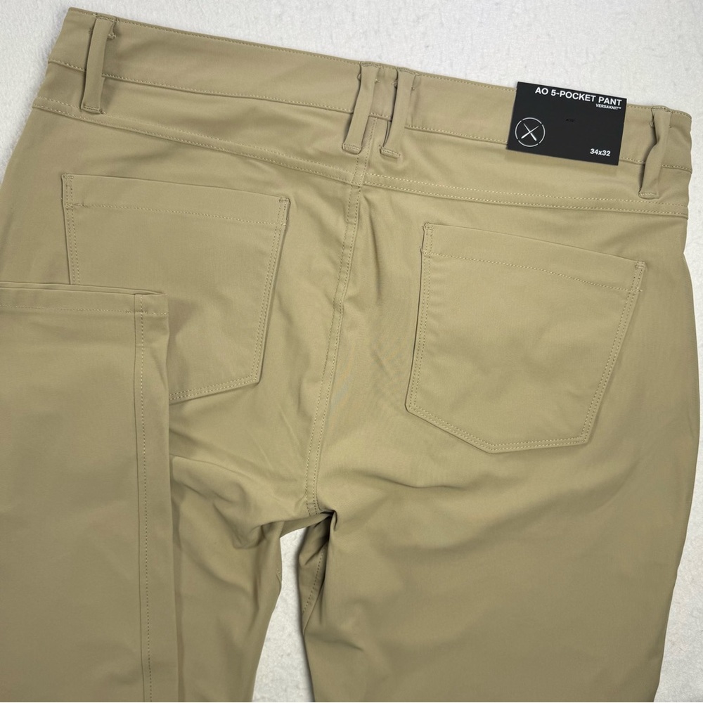 CUTS Men’s 34x32 AO 5‑Pocket Pant Santal Tan NWT Versaknit Slim Straight